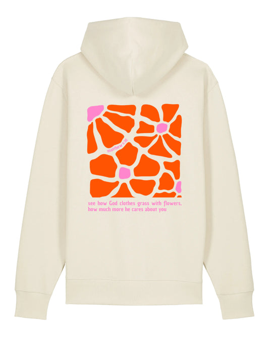 Hoodie "How much more He cares about you" (Matthieu 6:30)