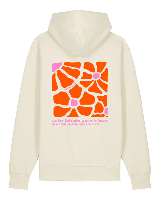 Hoodie "How much more He cares about you" (Matthieu 6:30)
