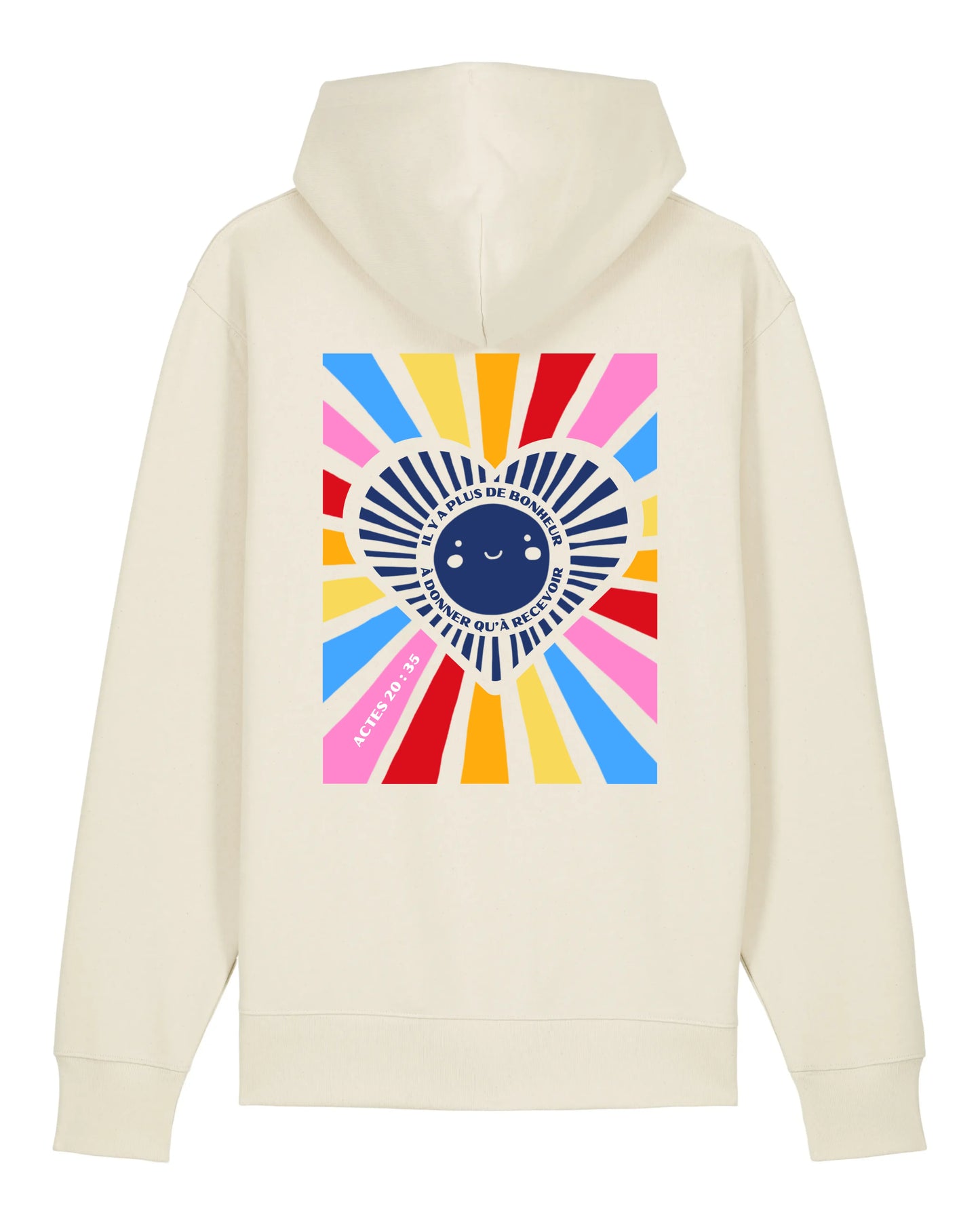 Hoodie "Il y a plus de bonheur à donner qu'à recevoir" (Actes 20:35)