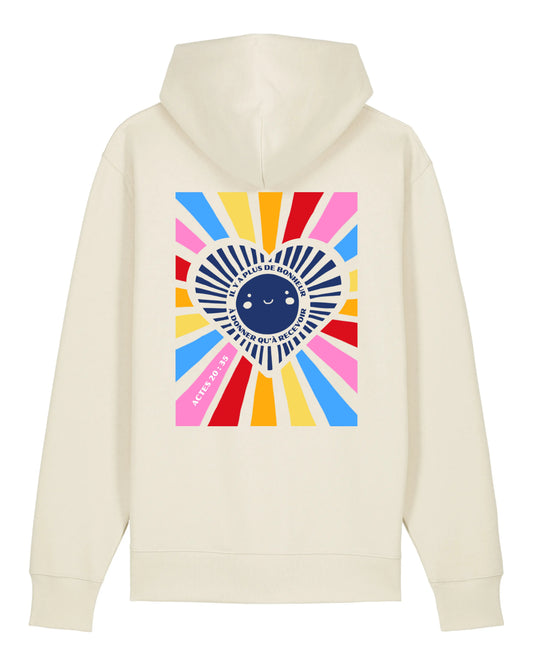 Hoodie "Il y a plus de bonheur à donner qu'à recevoir" (Actes 20:35)