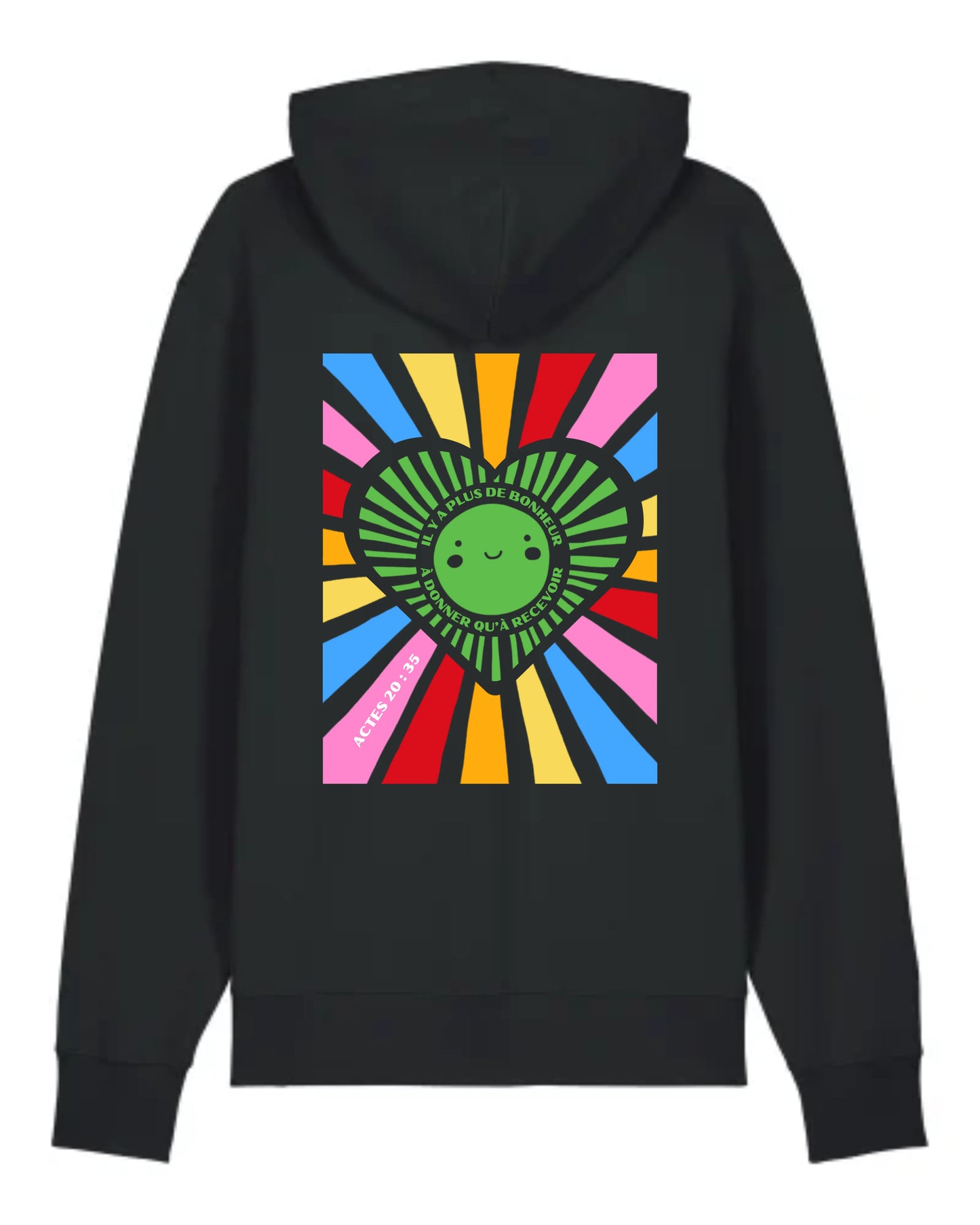 Hoodie "Il y a plus de bonheur à donner qu'à recevoir" (Actes 20:35)