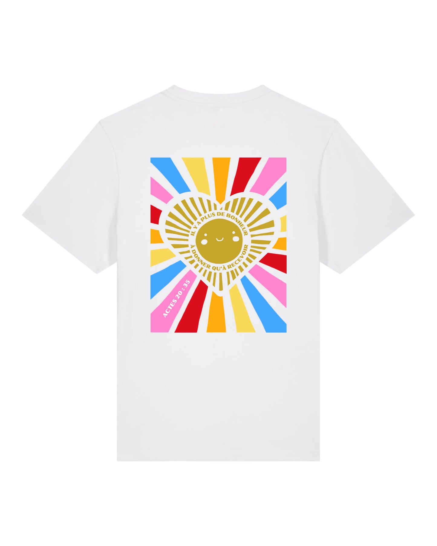 T-shirt "Il y a plus de bonheur à donner qu'à recevoir" (Actes 20:35)