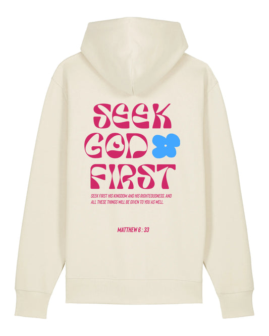 Hoodie "Seek God First" (Matthieu 6:33)